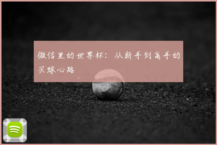 微信里的世界杯：从新手到高手的买球心路